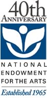 40th Anniversary NEA logo with the legend:  40th Anniversary, National Endowment for the Arts, Established in 1965 