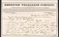 Telegram to Lowe from Gen F. J. Porter showing "American Telegraph Company" masthead