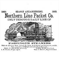 Advertisement for a steamboat company