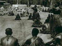 Fijians performing Kava Ceremony