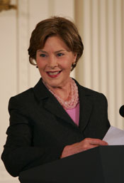 Mrs. Laura Bush delivers her opening remarks.