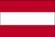 Flag of Austria is three equal horizontal bands of red (top), white, and red.