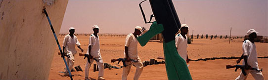 Training camp for Popular Defense Forces militia, known among diplomats in Khartoum as "atrocity battalions". (Malcolm Linton/Liaison Agency, New York)