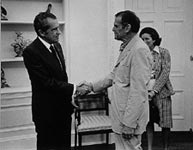 President Richard Nixon, Charles, and Nancy Hanks of the National Endowment for the Arts at the White House