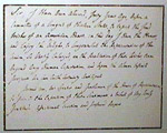 Notecard, Lafayette’s address to Congress, 1824