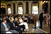 As part of the White House Intern Speaker Series, Assistant to the President and Chief of Staff Andy Card speaks to the Summer 2003 Interns in the Indian Treaty Room of the Dwight D. Eisenhower Executive Office Building, Washington, D.C., May 27, 2003.