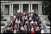 President George W. Bush and Vice President Dick Cheney pose with the Summer 2004 White House Interns on the Navy Steps Dwight D. Eisenhower Executive Office Building in Washington, D.C., July 21, 2004.