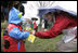 White House Interns volunteer at the 2005 White House Easter Egg Roll on the South Lawn, March 28, 2005.