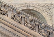 Image of the detail on one staircase in the Library of Congress' Great Hall