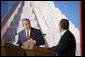 President George W. Bush and Mexico�s President Felipe Calderon appear before reporters Wednesday, March 14, 2007 in Merida, Mexico, during a joint news conference. Mexico is the last stop on President Bush�s five country visit to Latin America. White House photo by Paul Morse