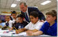 Earlier this year, President Bush met with students at B.W. Tinker School in Waterbury, Connecticut. On Tuesday, December 18, Congress passed the historic bipartisan education bill. The President said he looks forward to signing the bill early next year. White House photo by Paul Morse