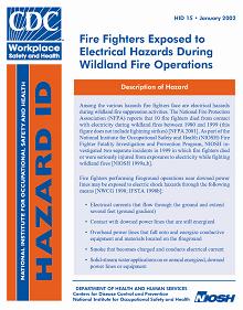 cover page-Fire Fighters Exposed to Electrical Hazards During Wildland Fire Operations