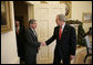 President George W. Bush welcomes President Oscar Arias Sanchez of Costa Rica to the Oval Office, Wednesday, Dec. 6, 2006. White House photo by Eric Draper