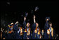 Graduates of Enterprise High School's Class of 2008 toss their caps into the air Thursday, May 29, 2008, during commencent exercises at the Alabama high school. Mrs. Laura Bush was on hand to deliver the commencement address to the class that lost four of its members in the 2007 tornadoes that devastated the city. White House photo by Shealah Craighead