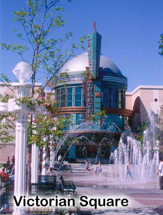 Century theater in downtown Sparks during the summer