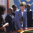 First Lady Laura Bush with children