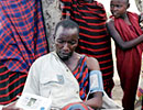 A man has his blood pressure taken, Africa