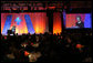 Mrs. Laura Bush accepts the 2008 Robert S. Folsom Leadership Award, presented by the Methodist Health System Foundation, Thursday, April 10, 2008, during an awards dinner at the Hilton Anatole Hotel in Dallas. In accepting the award, named after former Dallas Mayor Robert S. Folsom and which recognizes individuals who have demonstrated commitment and excellence in community leadership, Mrs. Bush said, "For more than 80 years, Methodist Health System has been an essential part of the Dallas community, and its good work reflects the faith-based principles of life, learning and compassion on which it was founded. I am honored to be here today to receive the Robert S. Folsom Leadership Award." White House photo by Shealah Craighead