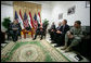 Vice President Dick Cheney and U.S. officials meet with Iraqi President Jalal Talabani Wednesday, May 9, 2007, at the U.S. Embassy in Baghdad. White House photo by David Bohrer