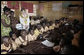 Mrs. Laura Bush and Ghana first lady Theresa Kufuor visits a classroom Wednesday, Feb. 20, 2008, during their tour at the Mallam D/A Primary School in Accra, Ghana. White House photo by Shealah Craighead