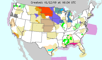 This image displays watches, warnings, statements and advisories issued by the National Weather Service