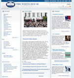 Screen shot of the White House Web site.