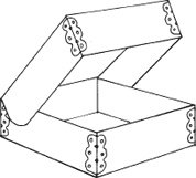 drawing of single reel microfilm box