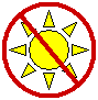 Graphic symbol for no sun