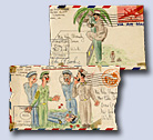 Montage of Illustrated Envelopes by Sumner Grant