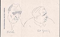 Caricature of "Fritzsche" [Hans Fritzsche] and "'Fat' Goering" [Hermann Goering]