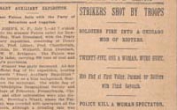 NYT newspaper article: "Strikers Shot by Troops"