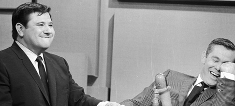 In other cases, words or phrases considered potentially offensive were also "blooped." Comedian Buddy Hackett, pictured below with Carson from 1965, was one of his most popular guests, but often skated the fine line between appropriate and offensive. But he always made Carson laugh.