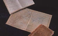 Manuscript notebooks and map,