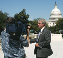 This is an image of Congressman Baird at press conference discussing the need for Congressional Continuity.