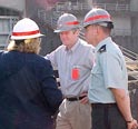 This is an image of Congressman Baird speaking with local Corps officials at Bonneville Dam.  Click to view the Energy page in the Issues Section.