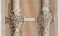 Design of double columns, ornamented with grapes and vine leaves--another part ornamented with losanges, placed horizontally forming the intervals