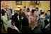 Laura Bush meets with members of the U.S.-Afghan Women’s Council in the Yellow Oval Room June 15, 2004. The Women’s Council was established Jan. 28, 2002, to ensure Afghan women gain the skills and education that were deprived them during the years of Taliban rule.