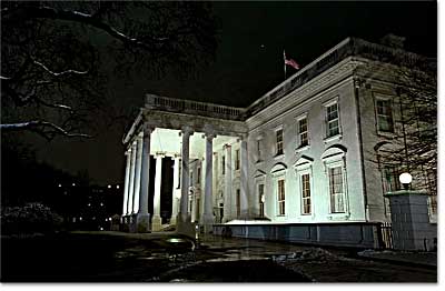 Picture of White House at night