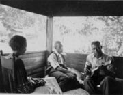 Zora Neale Hurston interviewing Rochelle French and Gabriel Brown, Eatonville, Florida, June, 1935