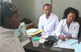 Rahel Terefe (r) is part of a movement of health officers being trained to help fill the void of health care professionals in Ethiopia.