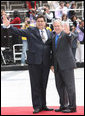 President George W. Bush is welcomed to the 2008 APEC Summit by Peruvian President Alan Garcia Saturday, Nov. 22, 2008, in Lima. White House photo by Chris Greenberg