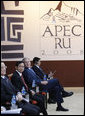 President George W. Bush participates in the APEC leaders second retreat Sunday, Nov. 23, 2008, at the 2008 APEC Summit in Lima, Peru. White House photo by Eric Draper