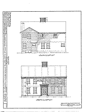 Samuel Stetson House, drawing, south elevation, north elevation