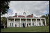 With Mount Vernon as a backdrop, President George W. Bush and President Nicolas Sarkozy of France view the Potomac as they meet Wednesday, Nov. 7, 2007, for second day.