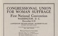 Congressional Union for Woman Suffrage. First National Convention