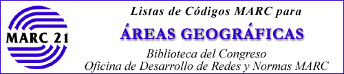 Lista de Códigos MARC para Areas Geográficas