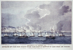 Bombardment of Vera Cruz, March 1847.  Attack of the gun boats upon the city, & castle of San Juan de Ulloa