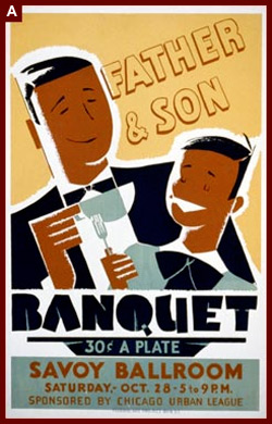 Albert M. Bender, artist, poster for a father and son banquet, Federal Art Project, WPA, 1939