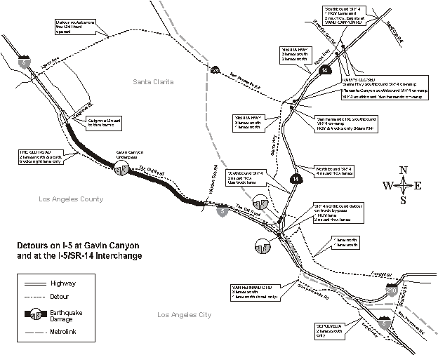 Figure 8. 1-5 and I-5/SR-14 Interchange Detours