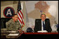 President George W. Bush and Gen. David Petraeus meet Saturday, Jan. 12, 2007, at Camp Arifjan, Kuwait. White House photo by Eric Draper